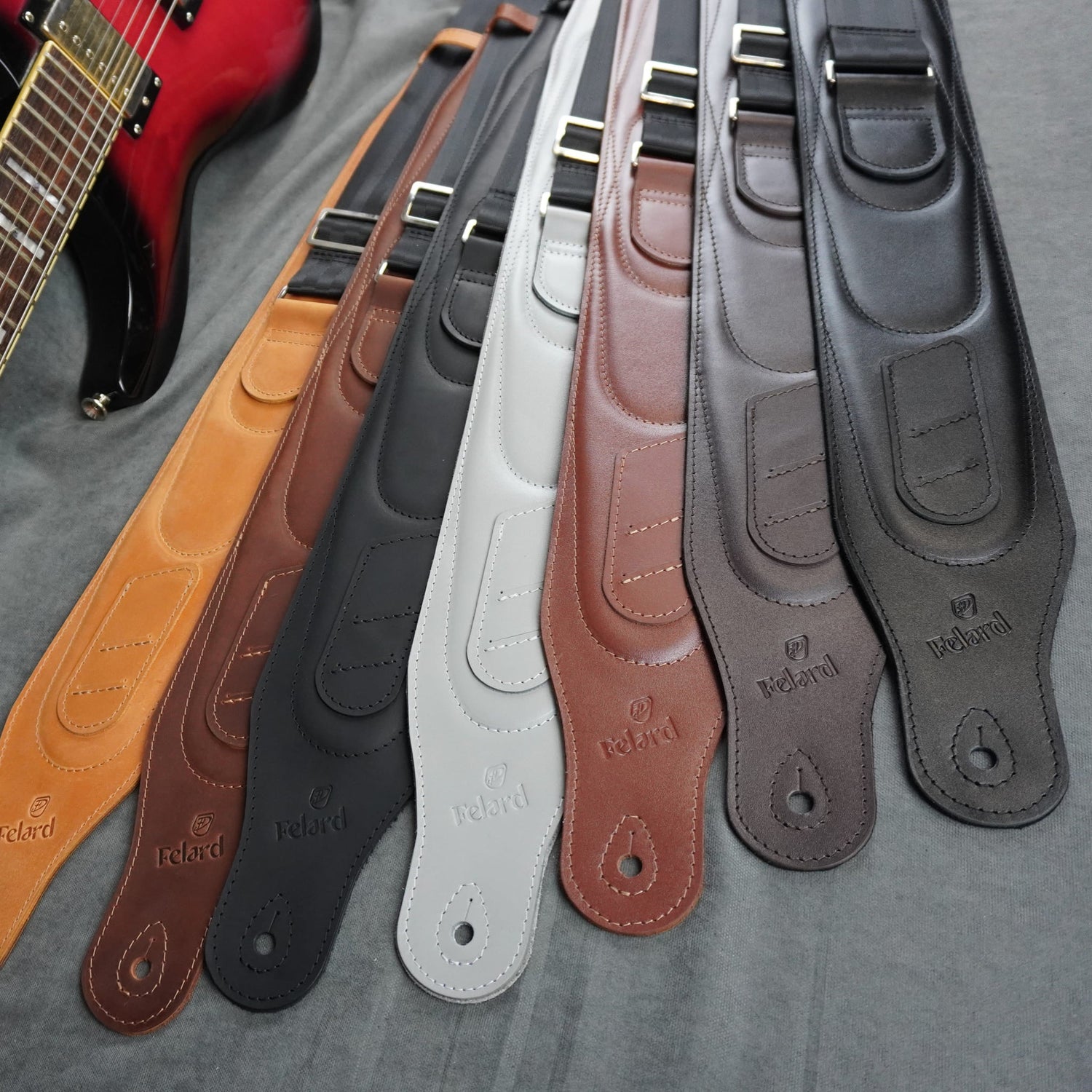 Wide Leather Guitar Straps