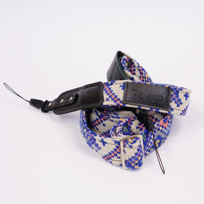 Tapestry fabric and genuine leather camera strap by Felard