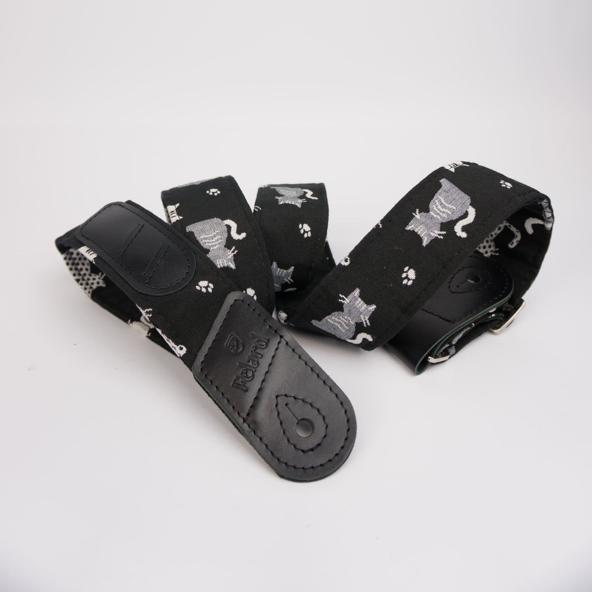 Guitar strap with cat