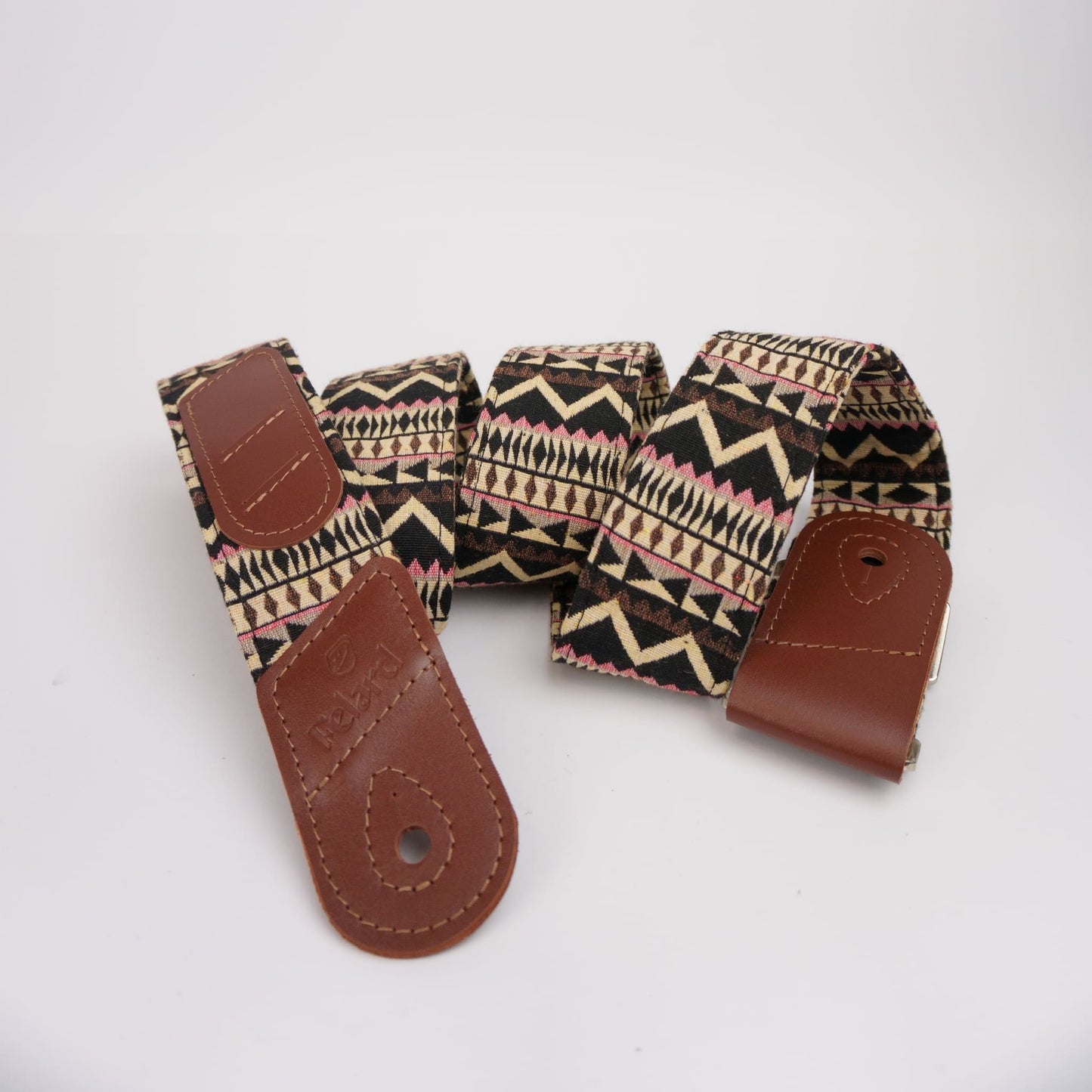 fabric and leather guitar strap by Felard