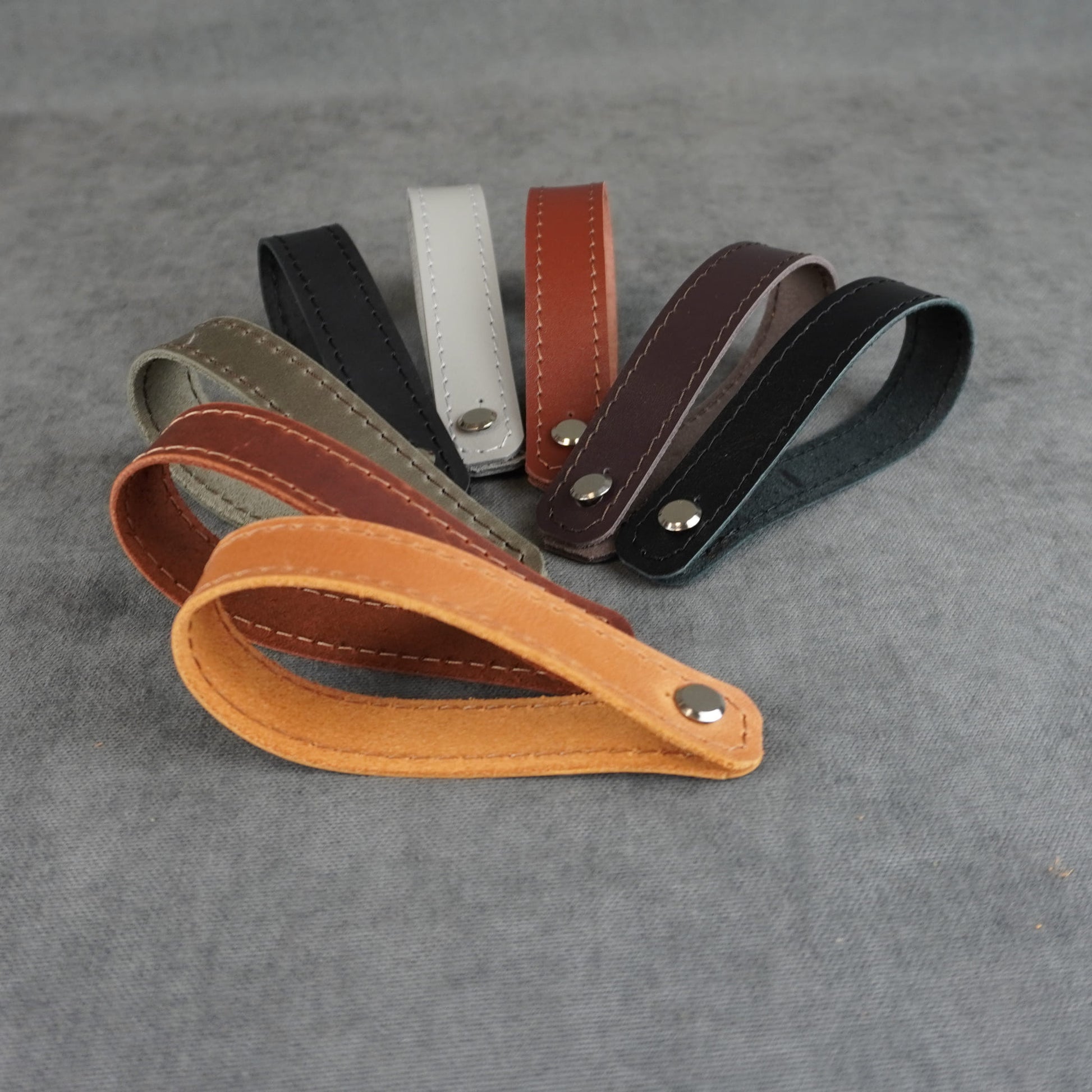 Genuine leather adapters for acoustic guitar straps with multiple color and texture choices
