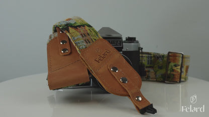 Fabric & Leather Camera Strap – Provance Green Wide