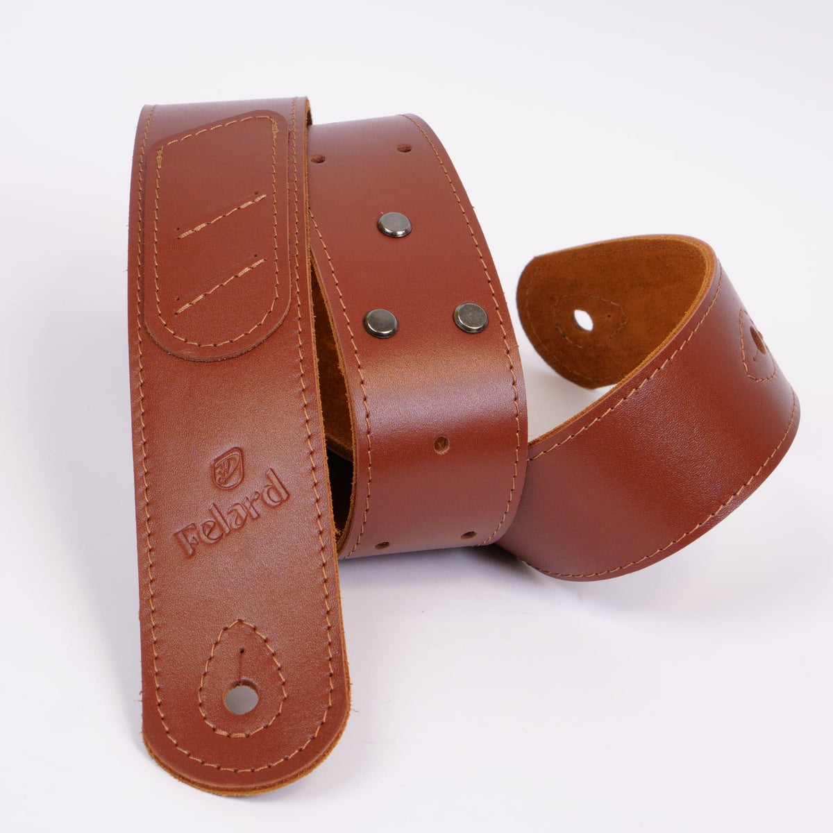 Brow smooth leather guitar strap for acoustic, electric and bass guitars