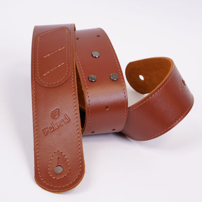 Brow smooth leather guitar strap for acoustic, electric and bass guitars