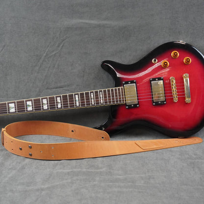 handmade leather guitar strap with picks holder
