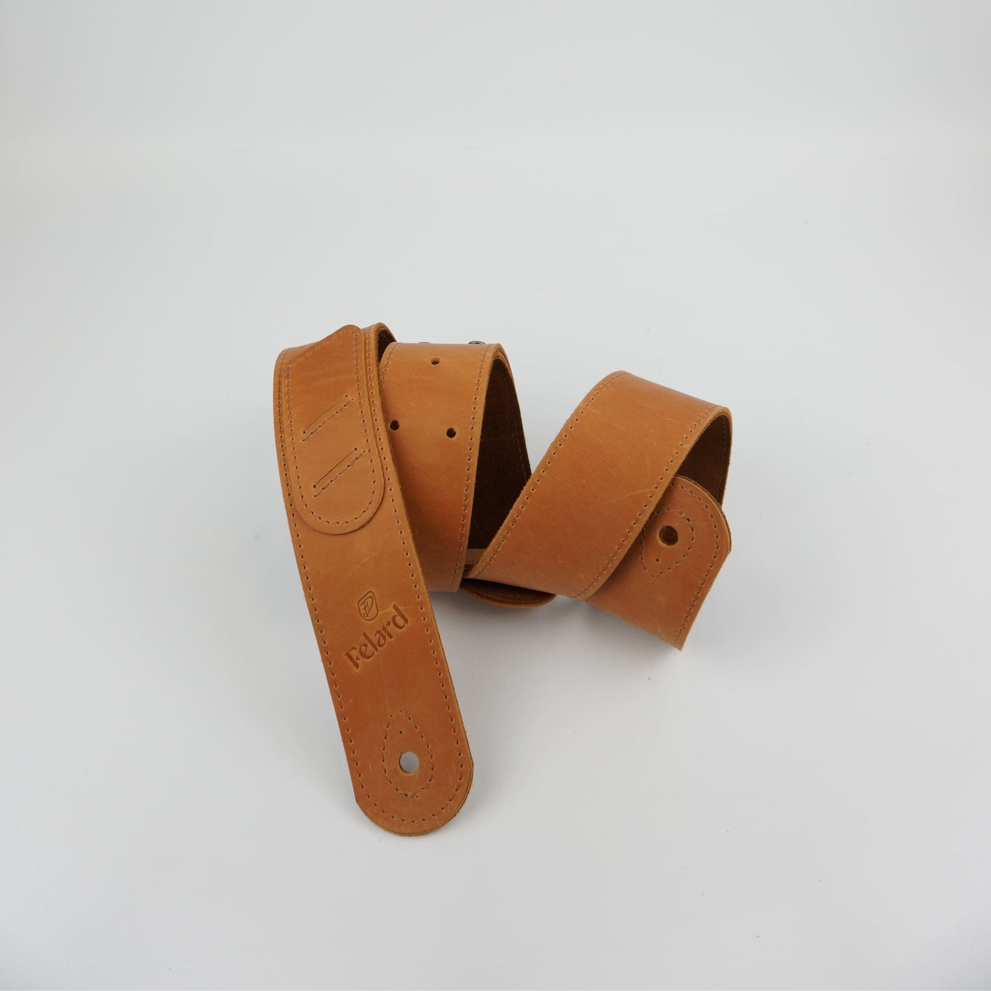 Adjustable genuine leather guitar strap with integrated pick holder