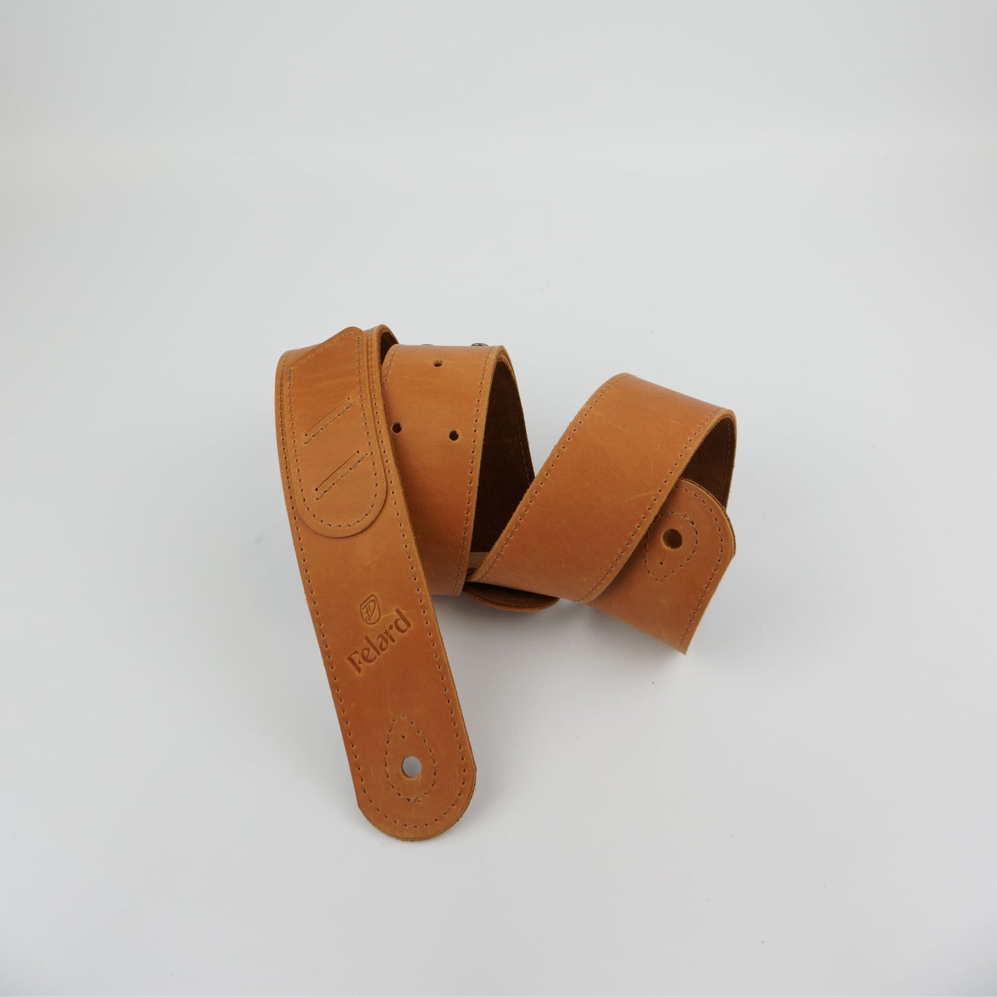 Adjustable genuine leather guitar strap with integrated pick holder